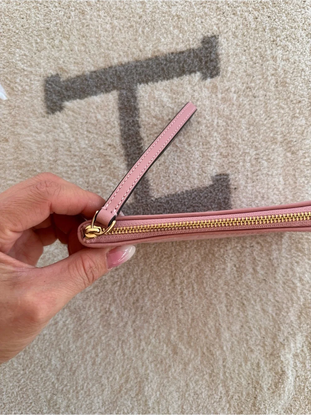 Coach Pink Signature Wristlet pink denim